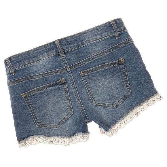No Boundaries Shorts Juniors Size 1 W26 Blue Jean Distressed Denim Stretch - Picture 4 of 7